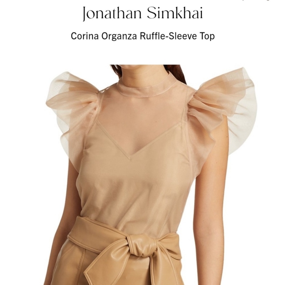 Simkhai Women's Corina Organza Ruffle Top
